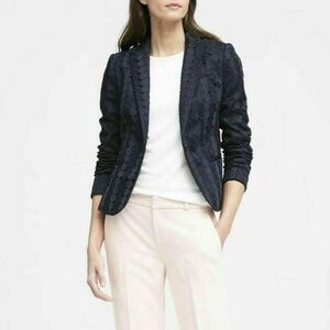 BANANA REPUBLIC Blazer Eyelet Lace Navy Blue- Size 0
